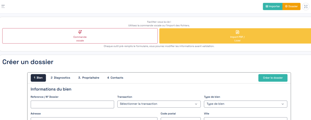 Tutoriel - nouveau dossier importer pdf - Diag Pilote