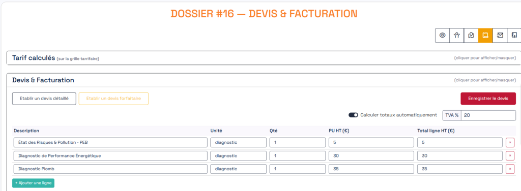 Tutoriel - premiers pas - devis et factures - Diag Pilote